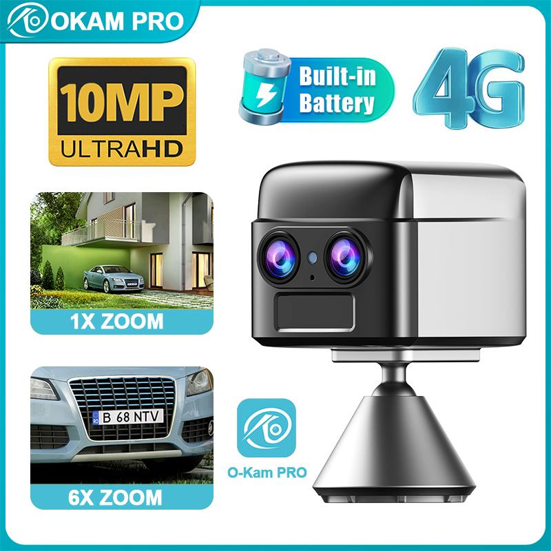 

OKAM PRO WIFI MINI Двооб єктивна HD 10Мп Камера з 6-кратним Збільшенням, підтримкою 4G SIM, двостороннім аудіозв язком, нічним баченням, датчиком руху PIR, водонепроникна Камера Безпеки 4G Camera