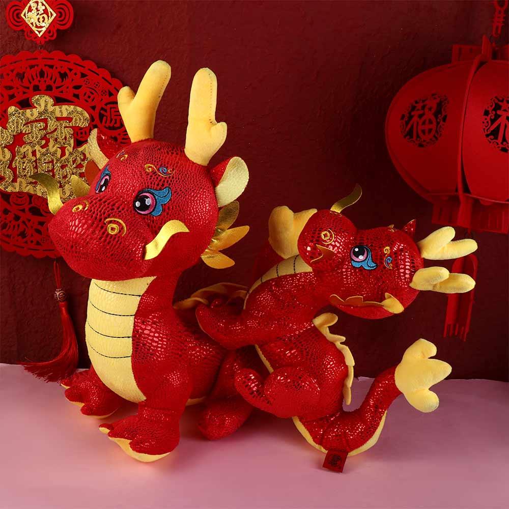 Soft Zodiac Dragon Doll Plush Stuffed Dragon Plush Toys Cute Chinese Dragon Mascot Years Gift