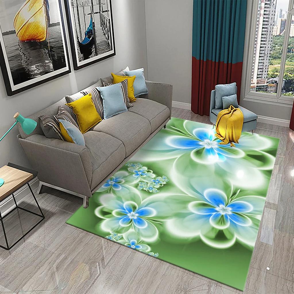 Colorful Broken Flower Carpet for Living Room Bedroom Decor Floor Carpet Sofa Coffee Table Area Rug Floral Door Mat Bathroom Mat