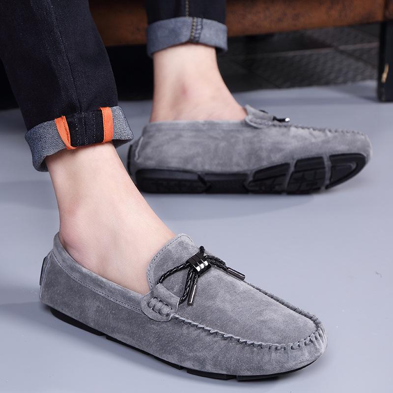 Autumn new leather Doudou shoes breathable lazy shoes personalized driving shoes