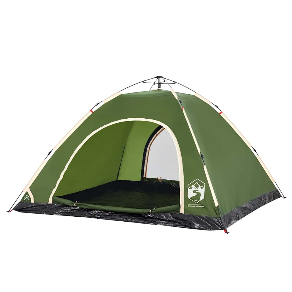 5 Person Camping Tent Green Quick Release