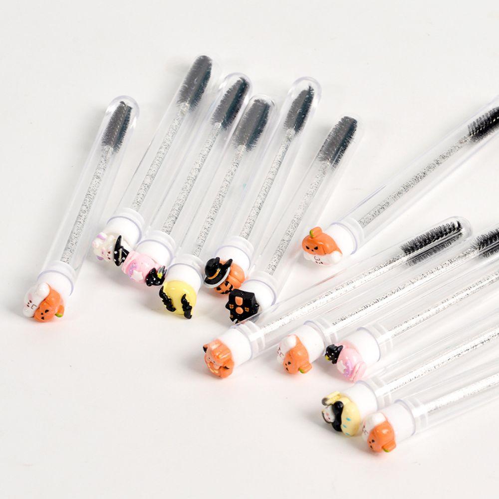 10Pcs Halloween Tube Eyelash Brush Crystal Handle Mascara Wand Halloween Mascara Wand For Women