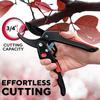 Premium Garden Clippers Gardening Tasks 3 Times Easier, Rachet Hand Ideal For Those With Arthritis Or Weak Hands, Cut Capacity S