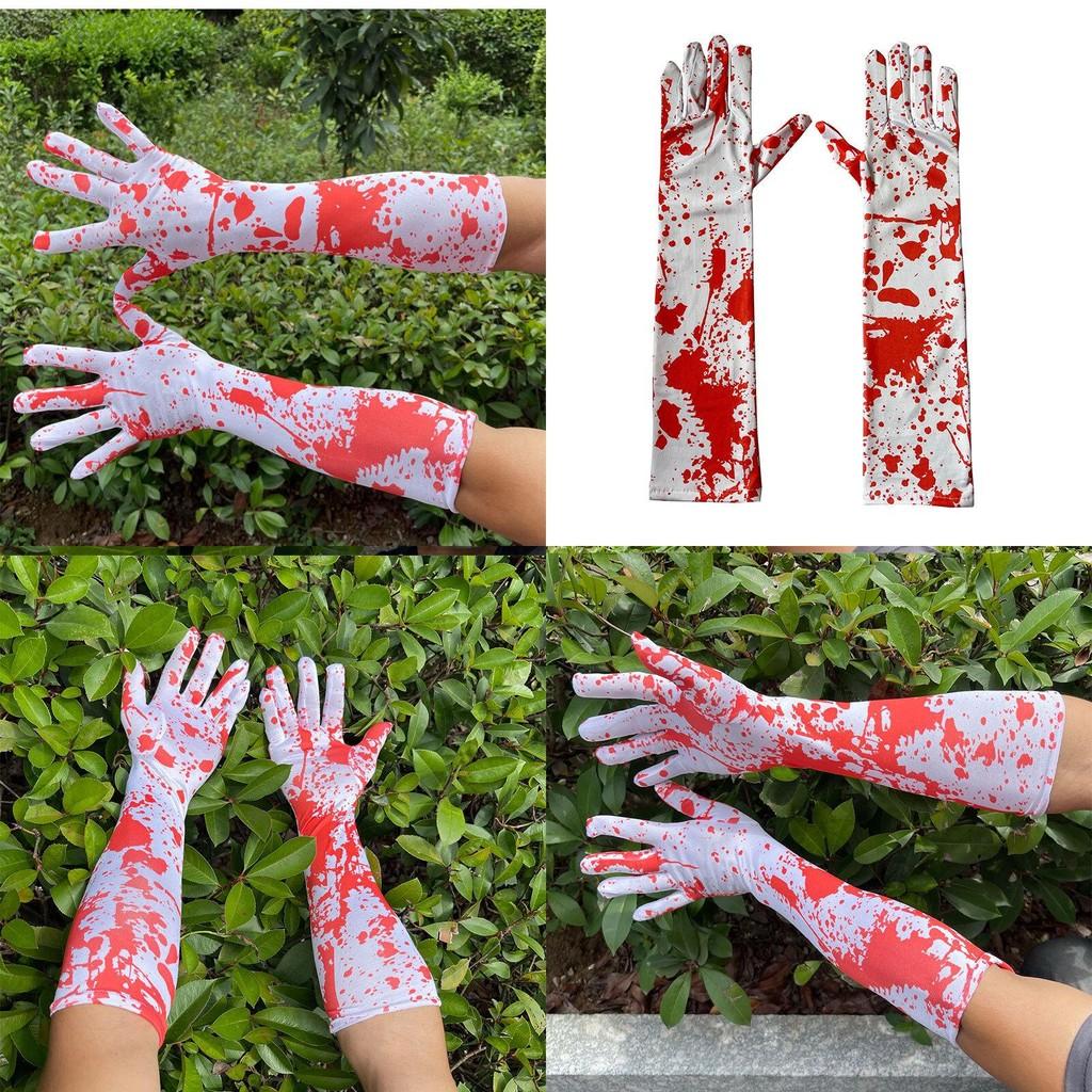 Red Bloodstained Gloves For Cosplay Halloween Costume Party Props