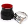 3 To 4 Inches Straight Black Silicone Reducer Coupler With 2 T-Bolt Clamps 4 Layers Of Polyester Reinforcement Suitable High Level Turbo Pipe