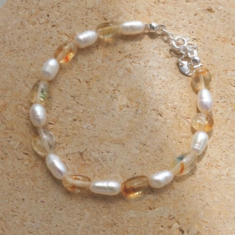 KIETIMOOR Citrine Pearl Bracelet Silver925