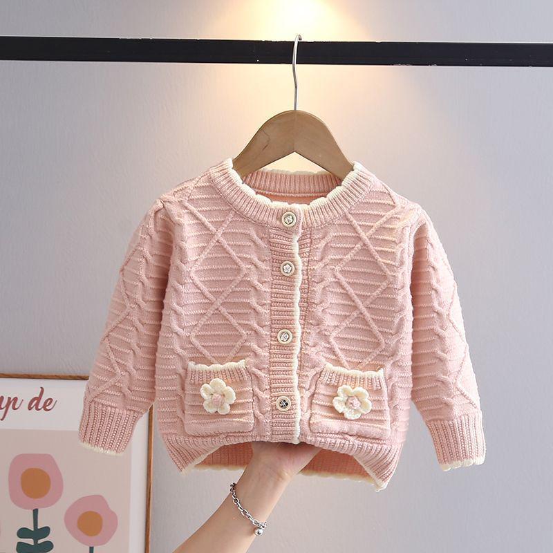 

Вязаный кардиган в корейском стиле для девочек, осень 2025 - Модный детский свитер-верхняя одежда на раннюю осень 130 for height 110-120 cm