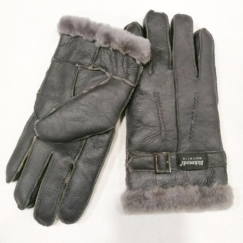 Sheepskin Fur Gloves Men Leather Thick Winter Warm Outdoor Wind and Cold Handmade Sewing Finger New Bickmods Brand