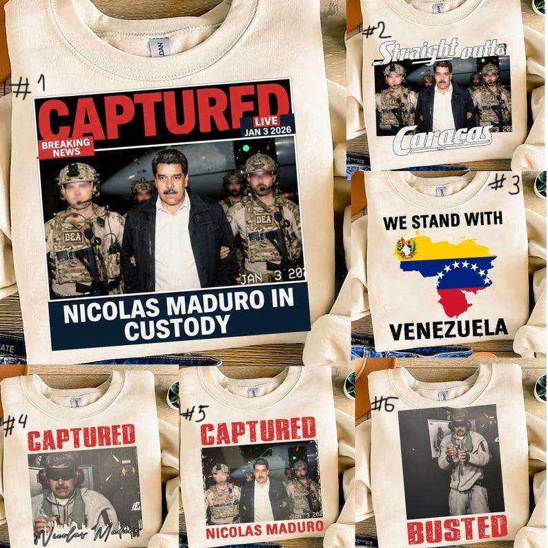 Maduro Captured 2026 TShirt Free Venezuela Freedom Supporter Tee Sand Unisex T-Shirt XL