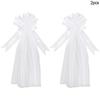 1/4pcs Large White Wedding Bow with Long Tulle Tails for Church Aisle Chair Wedding Car Decoration Festival Party Decor Supplies