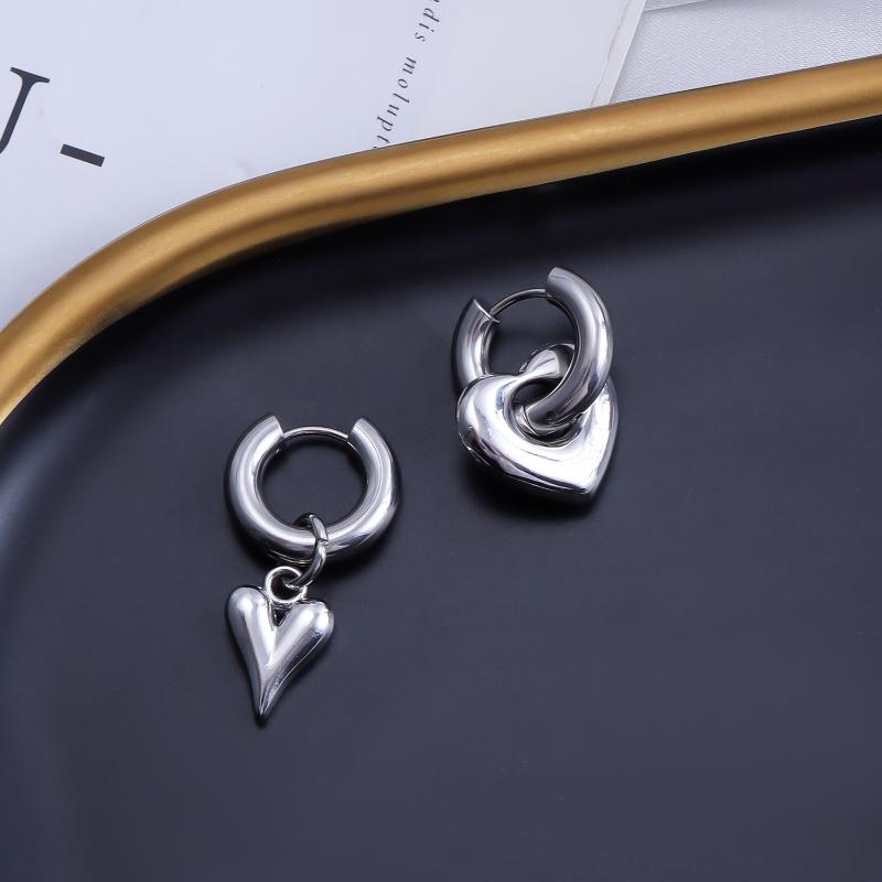 Heart Pendant Ear Buckle Able Irregular Tassel Earrings Sweet Cool Metal Chain Ear Cuff Accessories Gifts