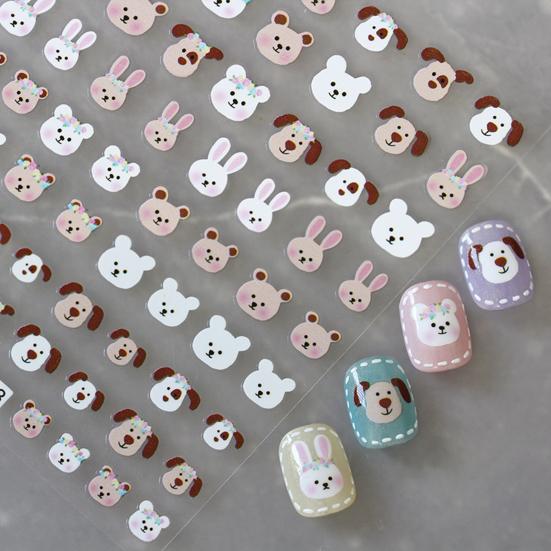 Yousheng Nail Adhesive Stickers Lovely DIY Paper Roses and Rabbits Nail Decals for Women