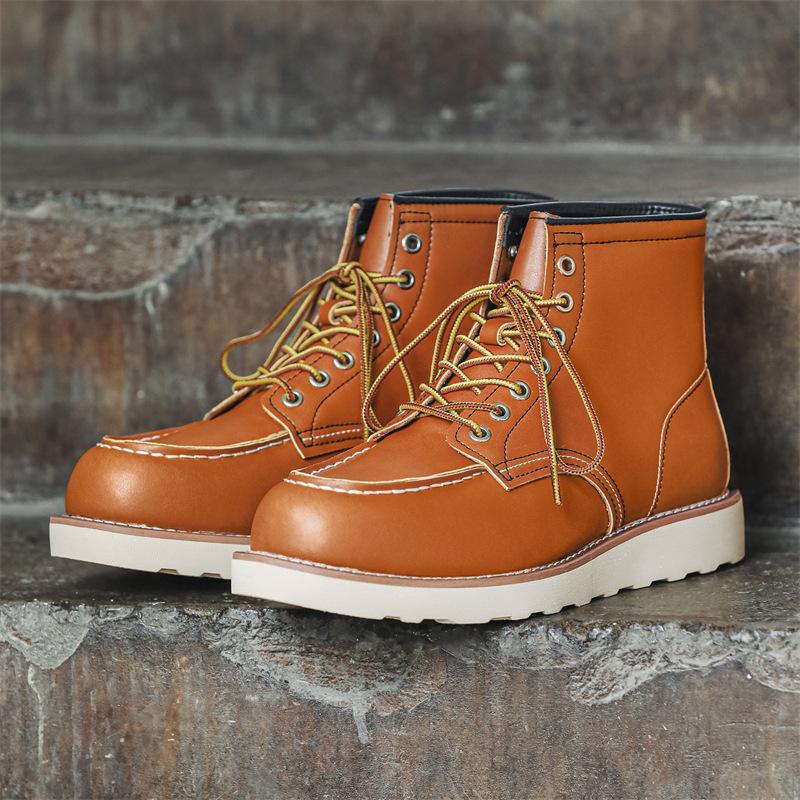 Goodyear Leather Martin Boots Classic American Retro Shoes Boots High Top Motorcycle Boots