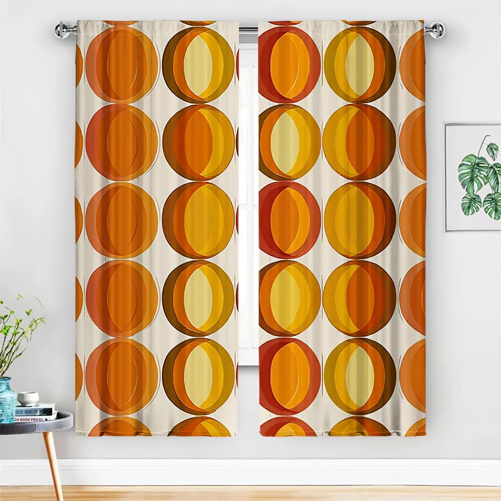 2 Pieces Mid-Century Modern Curta On Terracotta And Mustard Cream Background For Contemporary Decor