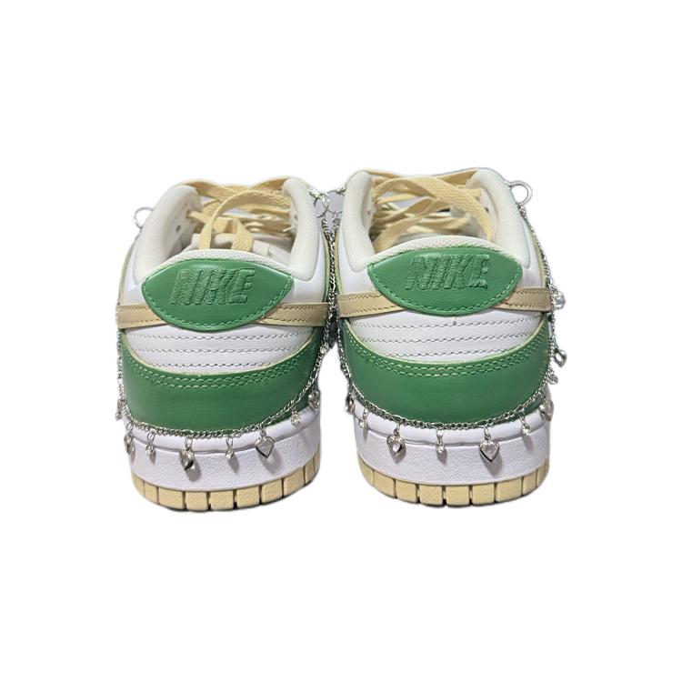 Nike Dunk Bubble Liquor Abrasion Resistant Low top Skateboard Shoes Men's White Green DV0833-100(Team48-)