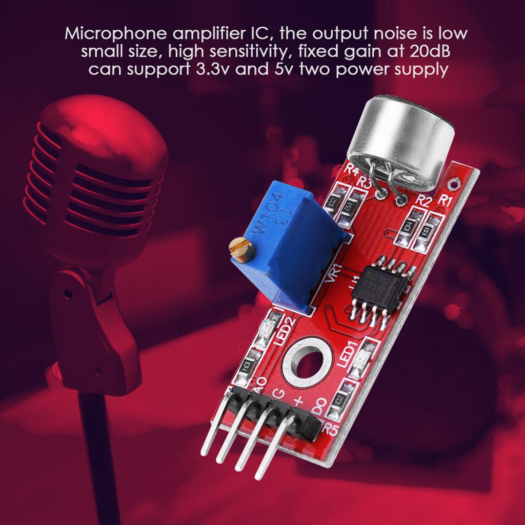 High Sensitivity Microphone Audio Amplifier Module Output 20dB Gain Low Noise DC 3.3V5V