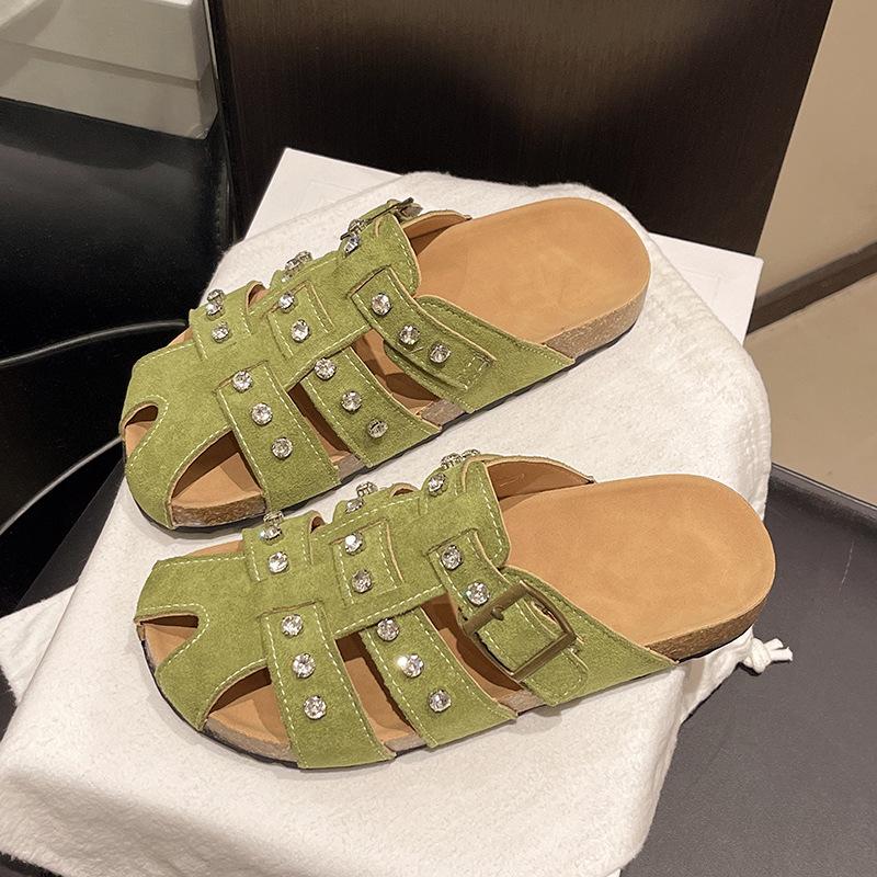 Summer new thick-soled cool slippers women's fashion fish mouth shoes large size beach shoes