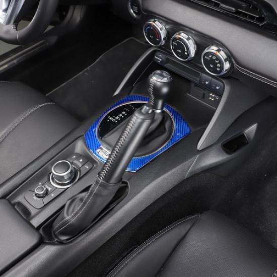 Blue Carbon Fiber Center Console Gear Shift Panel Sticker for Mazda MX-5 16-23