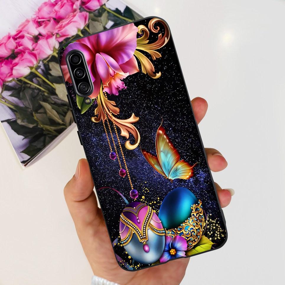 For Samsung Galaxy A90 5G Phone Case Samsung A90 SM-A908B 5G Flower Butterfly Woman Fashion Soft TPU Bumper Transparent Silicone