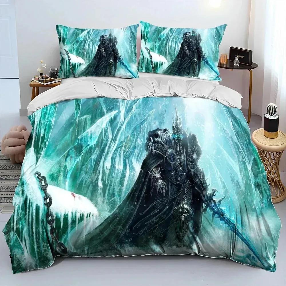 Joc de imprimare 3D World Warcraft WOW Set de lenjerie de pat Husă de pilotă Set de pat Husă de pilota Față de pernă Consolator King Queen Size Băieți Adult