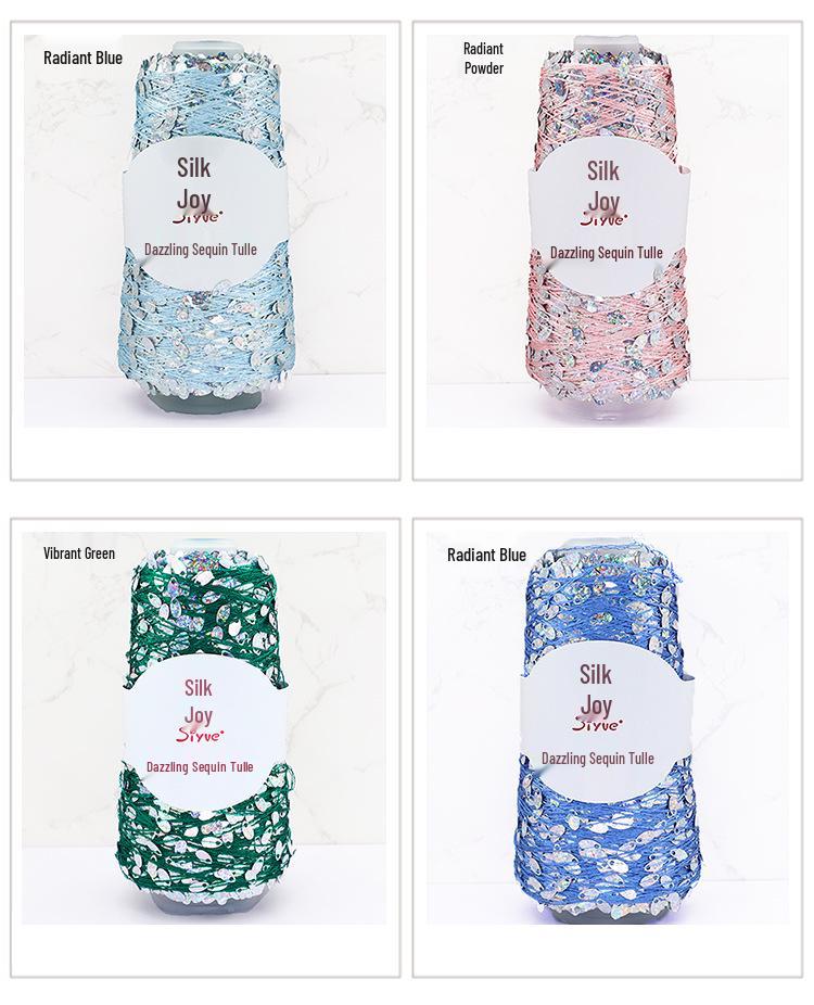 Siyue Silk Color Point Yarn: Dazzling Sequin Wool with Water Drop Sequins for DIY Hand Knitting