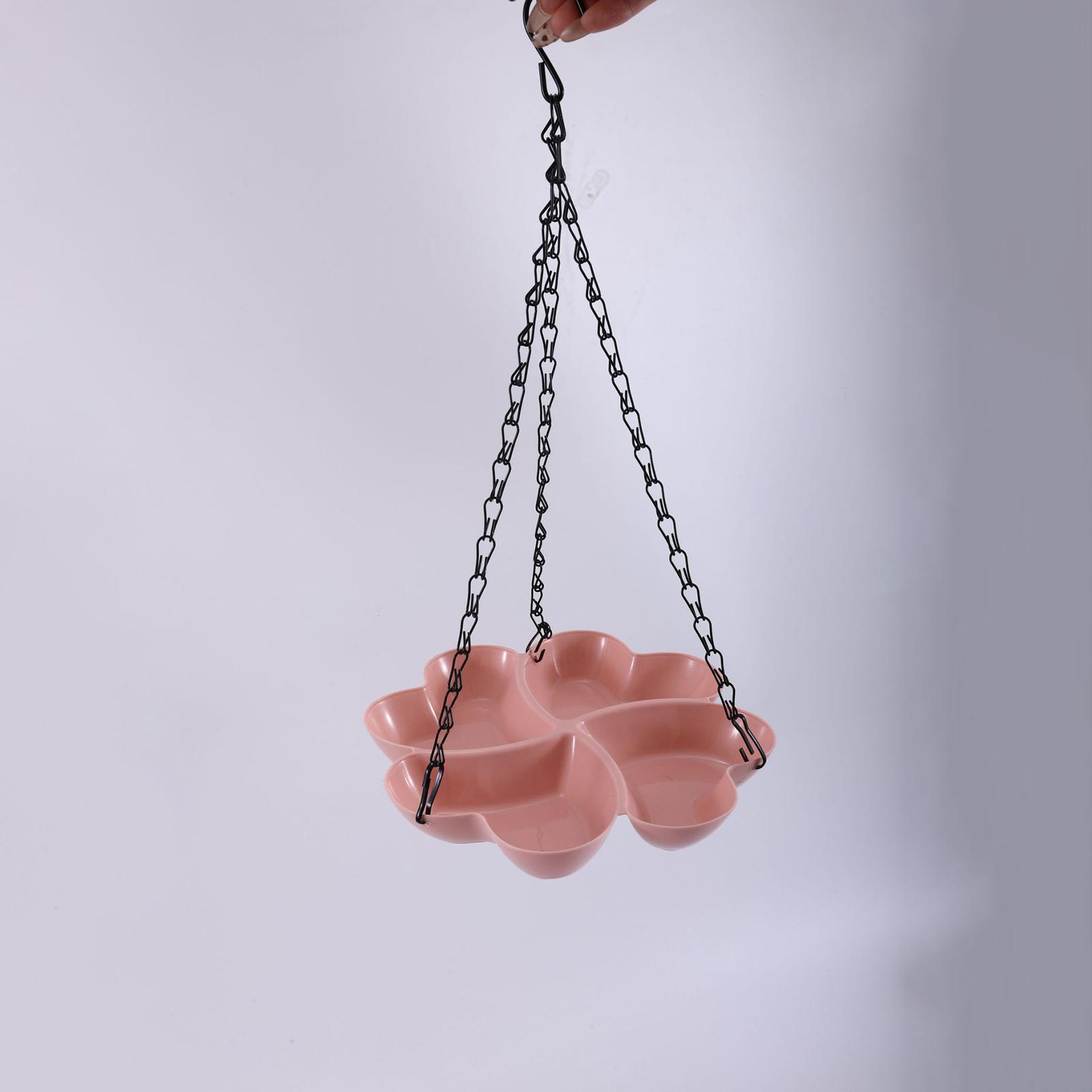 

Bird Feeder Waterer Hanging Bird Bath Accessories Weatherproof Feeding Dish Hummingbird Feeder for Patio Outdoor Doves Robins рожевий