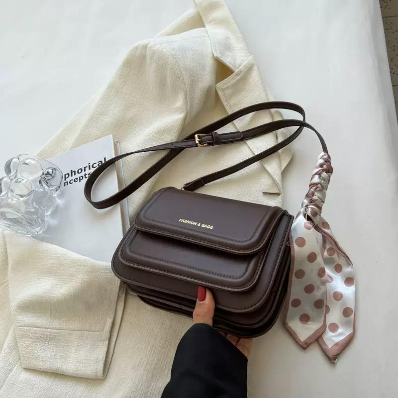 Leather Shoulder Bag Purse for Women - Fashion Crossbody Bags Underarm Bag Small Square Satchel Handbag