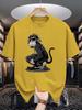 Unisexs Crew Neck T Shirt Cool Monkey With Headphones Sunglasses Graphic Short Sleeve Casual Cotton Hip Hop Music Streetwear Tees