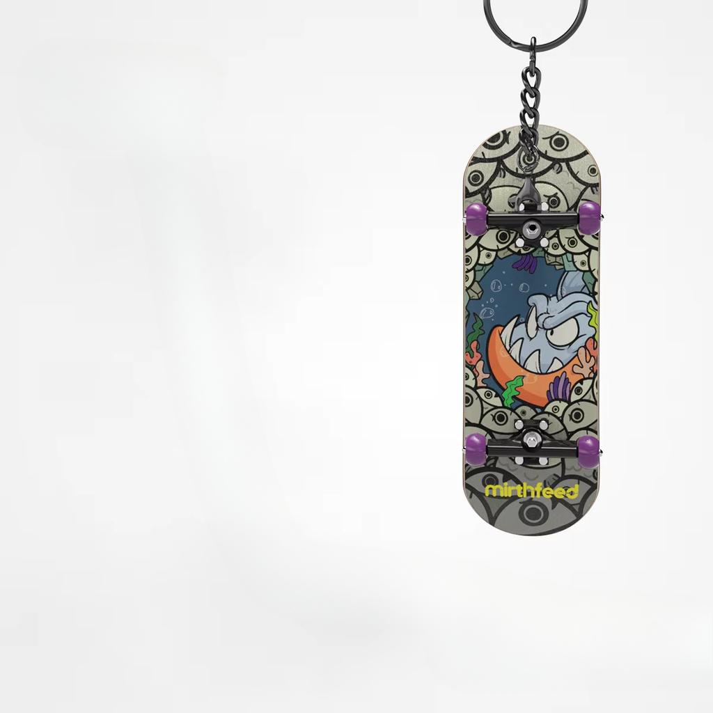 Mini Fingertip Skateboard Keychain With Bearing Professional 5 Layer Maple Wood Skateboard Stress Relief Toys Children's Gifts