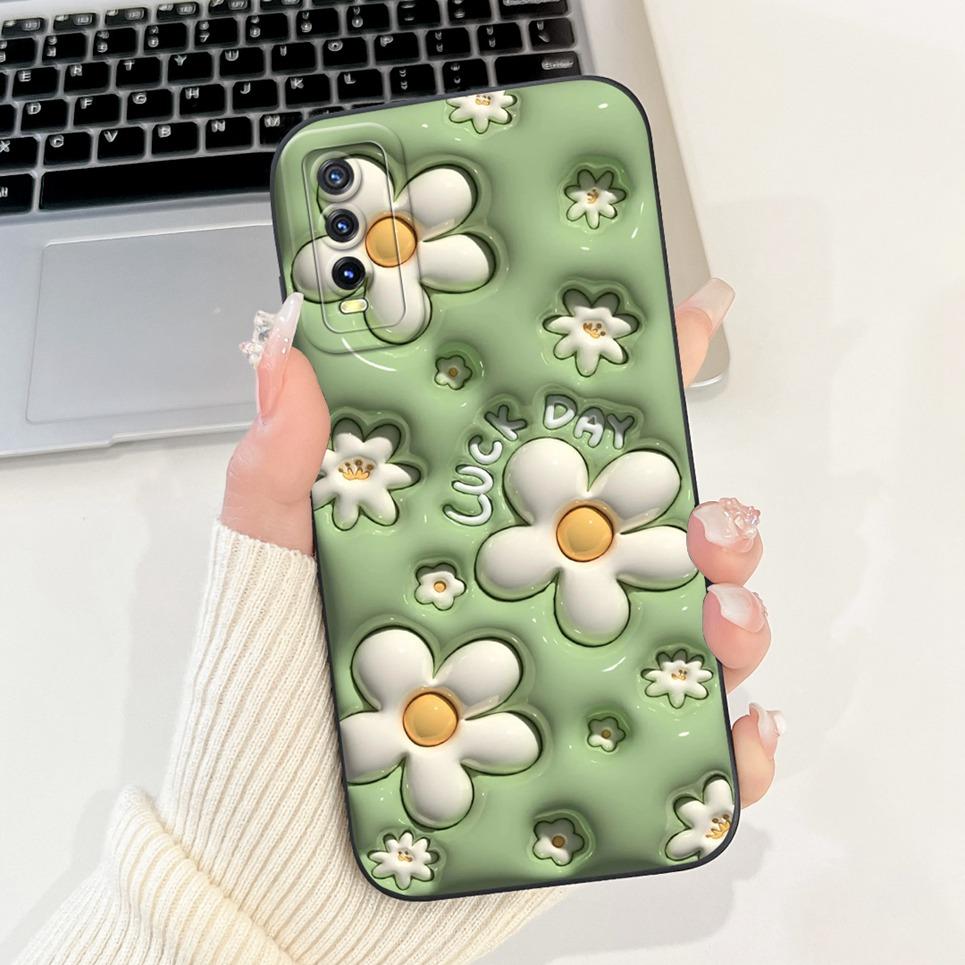 

For Vivo V2027 V2028 V2029 Back Cover Vivo Y11S Y12s Y12a Y20 Y20s Y20i Case Girly Fashion Funda Soft Liquid Silicone Bumper V2027 V2028 V2029