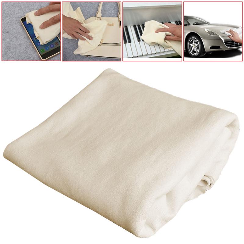 Natural Suede Leather Car Cleaning Towels Drying Washing Cloth New 60x80cm