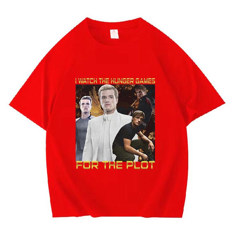 2026 Summer Cotton Printed TShirt I Watch The Hunger Games for The Plot Unisex WOMEN Plus Size Loose Hip Hop Rap Comfort Top S