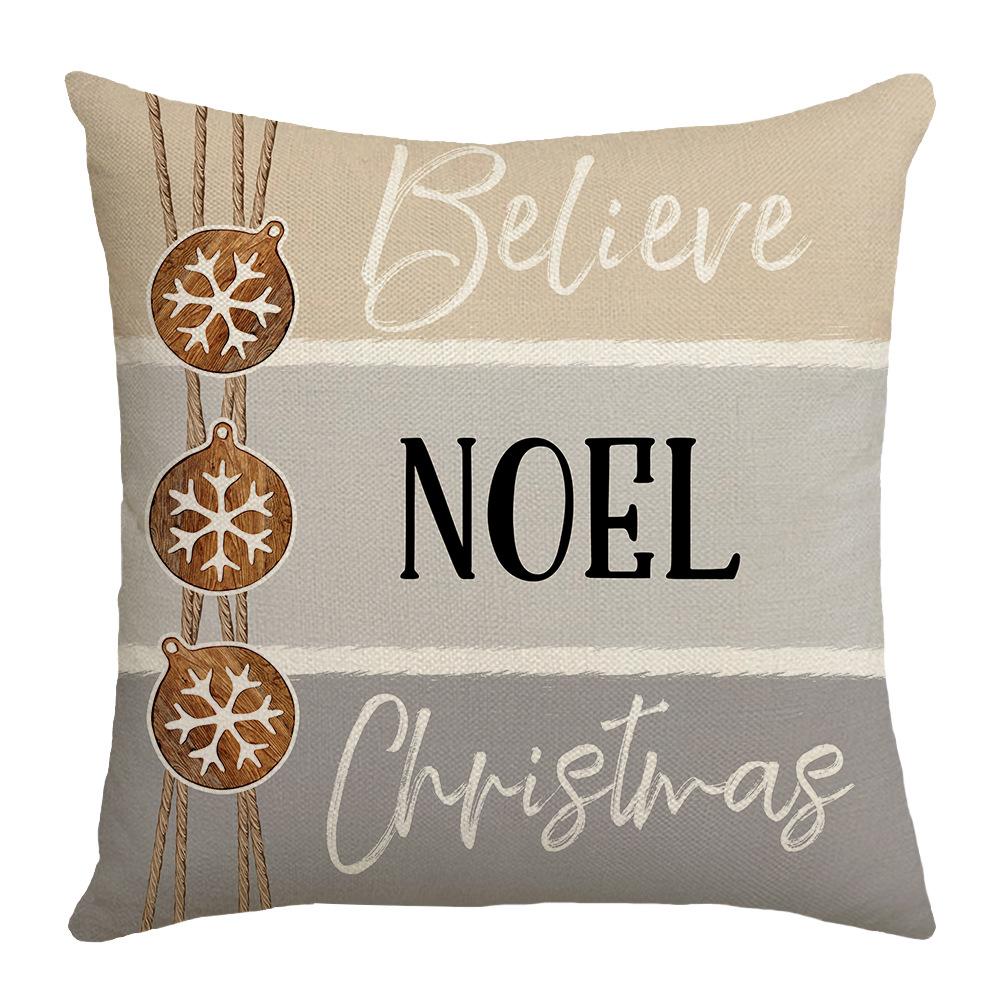 

Рождественский Праздник Теплая Атмосфера Принт Письма Наволочка Домашнее Украшение Подушка для Дивана Элемент Снежинки Грузовик 45 * 45Cm (without core)