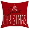 Red Christmas Printed Pillow Case for Home Living Room Sofa Cushion Bedroom Cushion Cover Christmas Atmosphere