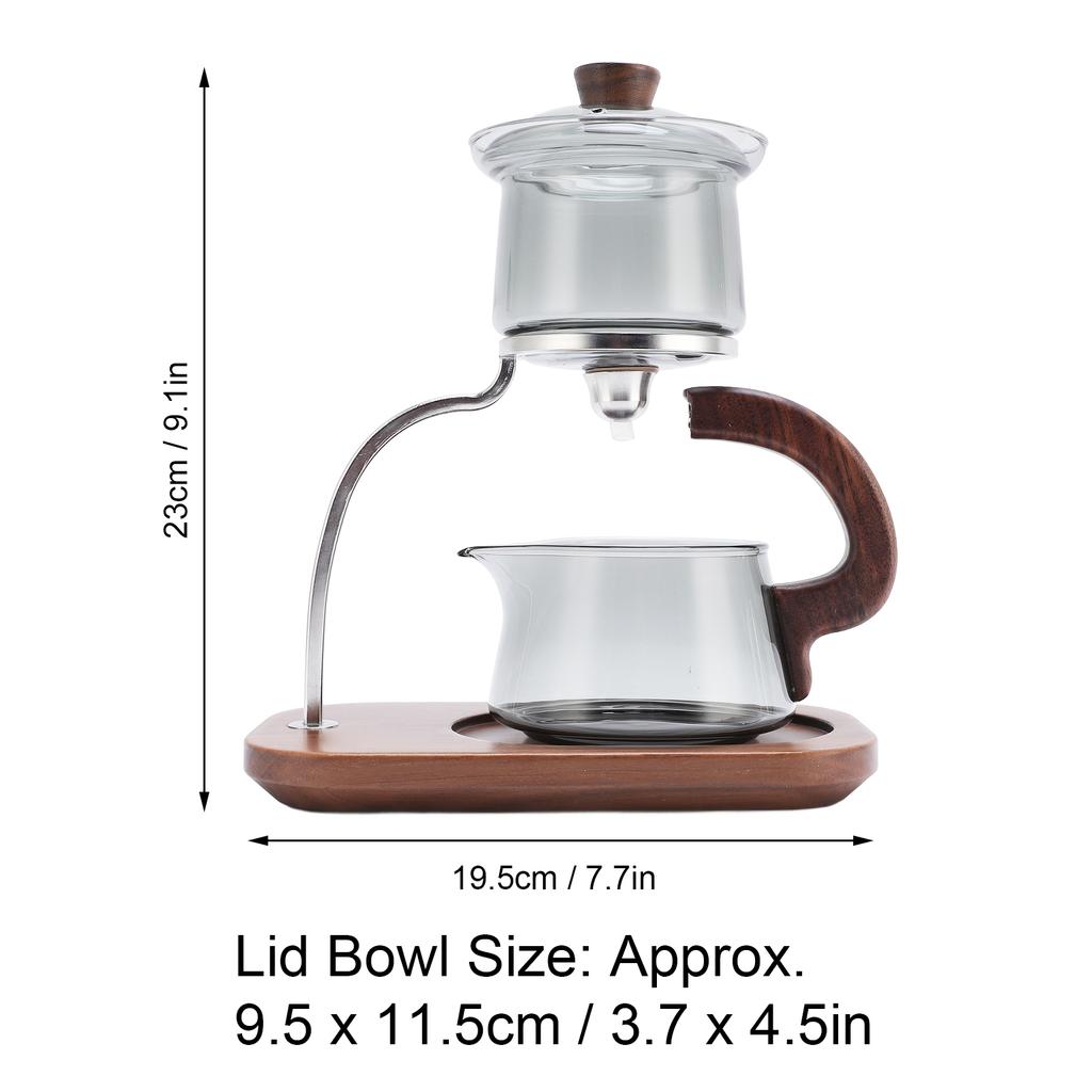 Glass Tea Pot Set with Lid and Stand Magnetic Water Separation Filter Kungfu Tea Maker for Home