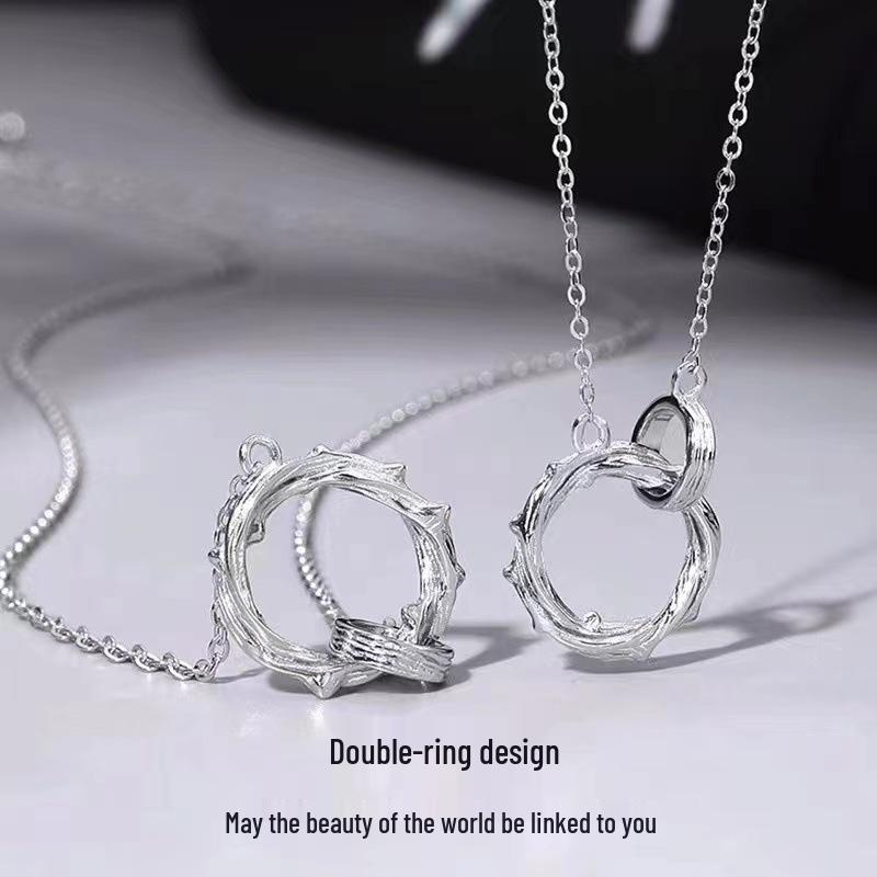 Mobius Thorn Ring Necklace: Elegant Couple s Accessory, Perfect for Qixi Festival or Valentine s Day Gift for Her Women s Mobius Ring of Thorns Necklace