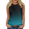 Gradient Color 3D Printed Vest for Women's Round Neck Casual Vest