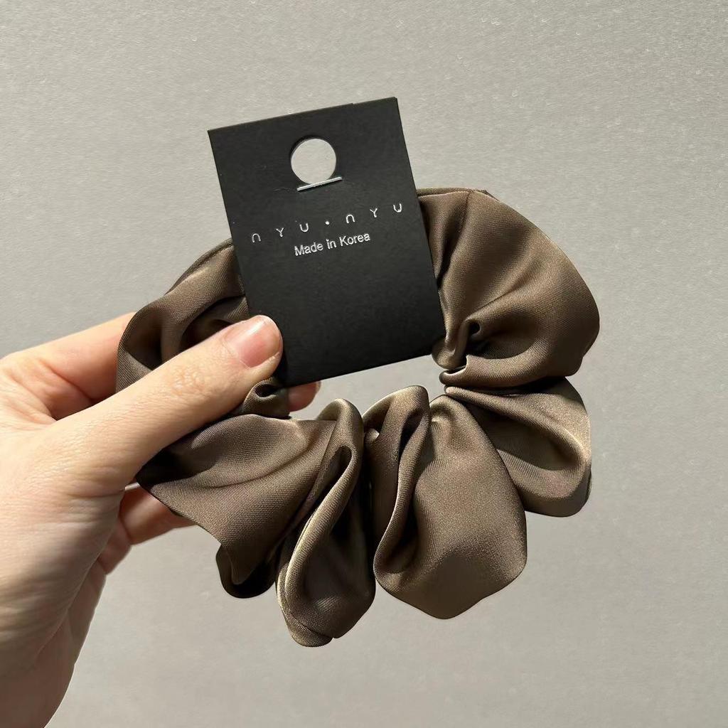 Luxury Satin Hair Tie: High-End French Design, Korean Leather Style