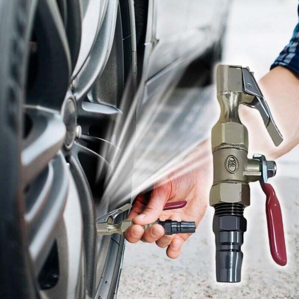 Metal Tire Inflator Chuck 9.5cm Deflation Switch Durable Tire Inflator Nozzle  for Tire Inflation