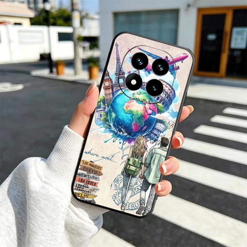 

Travel Map Artistic Pattern Soft Phone Case for Xiaomi Redmi Note 12 13 14 15 Pro Plus 11 12S 11S 11T 10 4G Black Cover Back She Redmi Note 14 5G