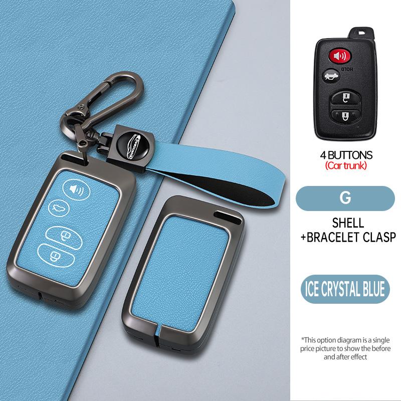 Car Key Case Cover Zinc Alloy Leather For Toyota Prius 30 Alpha Aqua Land Cruiser Auris For Lexus Lc 200 2012-2014 Parts Keychai