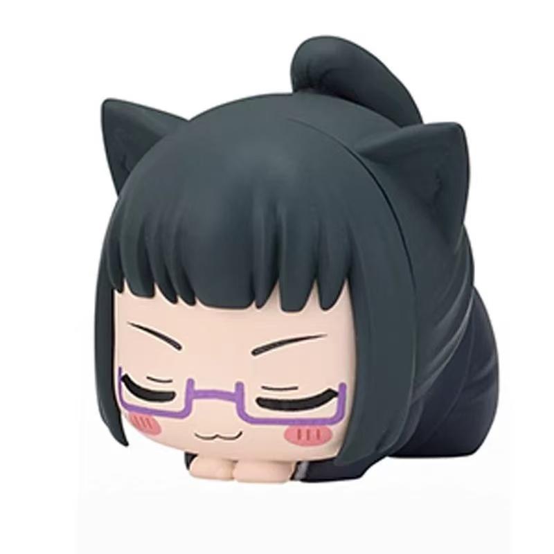 6CM Jujutsu Kaisen Anime Figure Itadori Yuji Satoru Gojo Napping Cat PVC Q Version prone 4Pcs/Set Model Toys Gift Collection