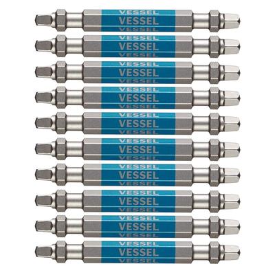 VESSEL 40V Compatible Square SQ3 X Set of GS10PSQ3065F Double-ended Bit, 65, 10,