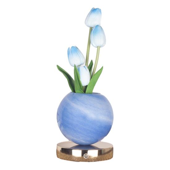 Tulip Planet Night Light Dimmable Touch Lamp with Aromatherapy Diffuser USB Rechargeable Artificial Flower