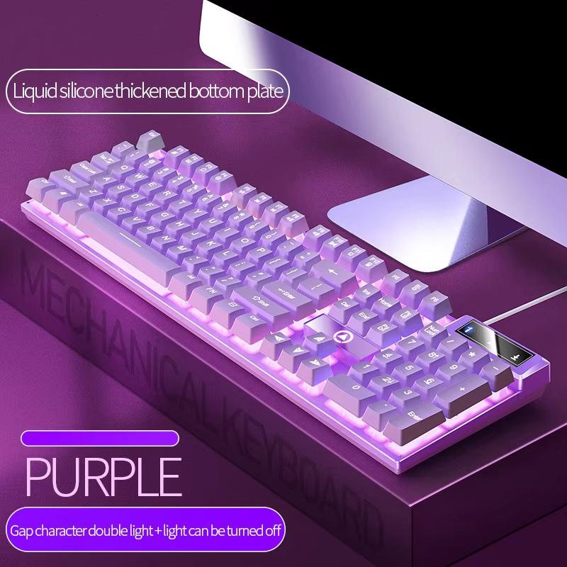 RGB Backlit Mechanical Feel Waterproof Wired Gaming Keyboard Full-Size Ergonomic Gamer Keyboard For PC Computer Laptop Tablet