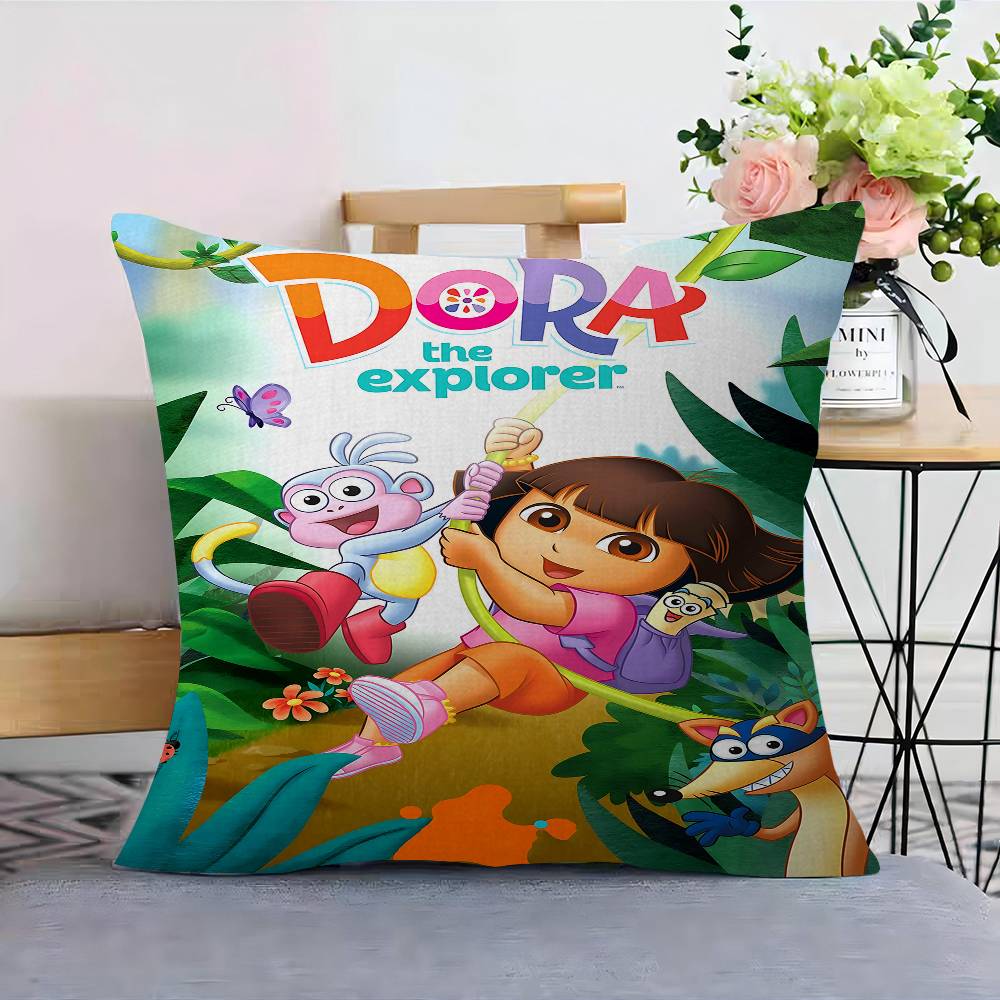 Cartoon D-Dora The E-Explorer Pillow Cover Design Cushion Cover Decor Holiday Decorati