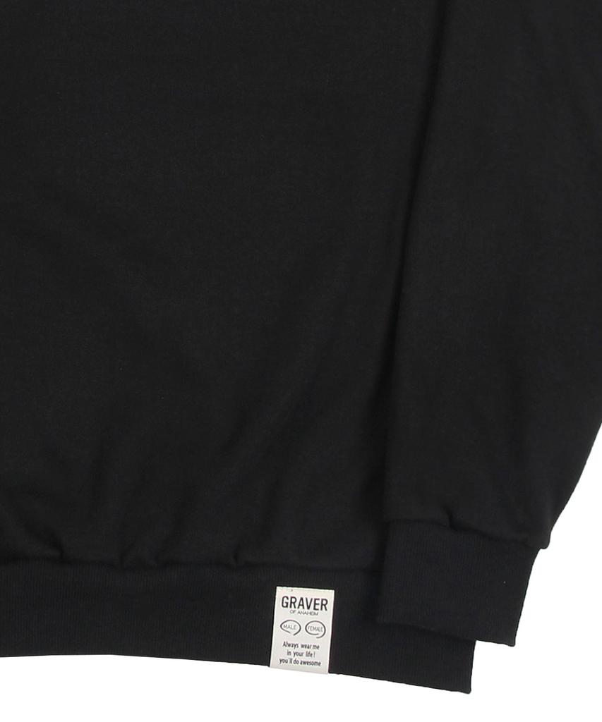 GRAVER [Unisex] Small Double Drawing Smile Sweatshirt_Black