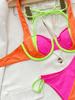 Costume da bagno donna push up Costume da bagno bikini sexy a blocchi di colore Set costume da bagno femminile imbottito luminoso Costumi da bagno da spiaggia
