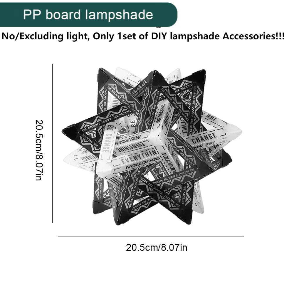 

Outdoor DIY Polar Star PP Board Lampshade Color Waterproof Camping Lamp Lampshade for Pinecone Lamp GZ/38explore Lamp (No Light) чорний