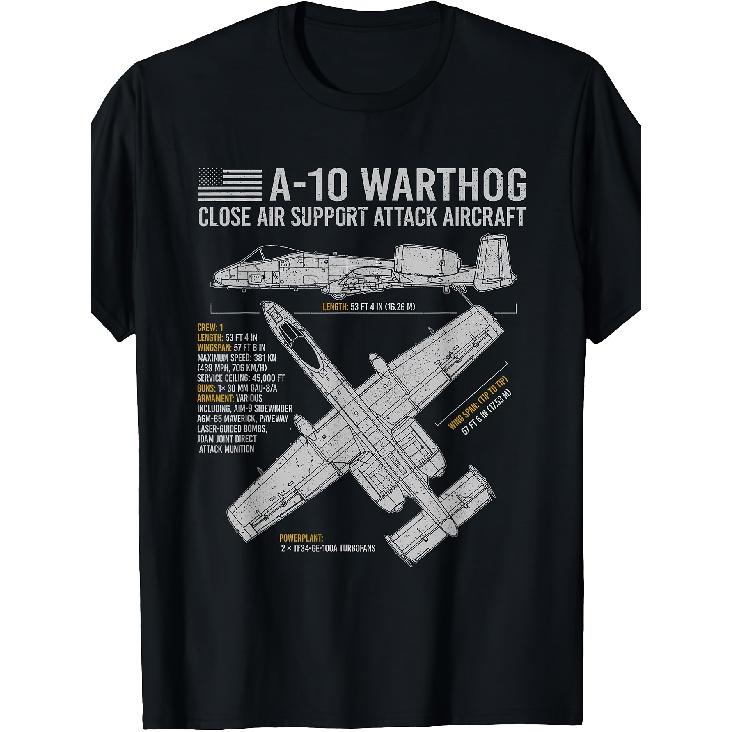 A-10 Warthog Thunderbolt II Letadlo Letadlo Plán Fakta Tričko Pánské Tričko Vtipné Ideální na Doma|Ven|Práci|Jako Dárek (Narozeniny|Matčiny